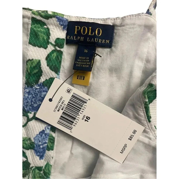 Polo Ralph Lauren Girls' Hydrangea Floral Fit & Flare Dress Size 16 - Picture 4 of 7